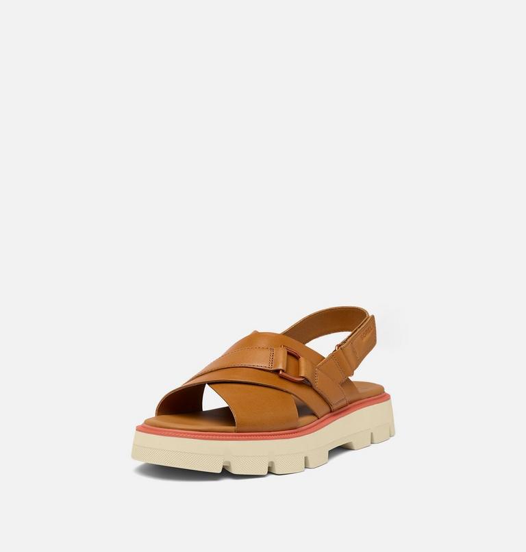 Women's REIN CB Crisscross Sandal, Color: Canyon Gold, Bleached Ceramic, image 8