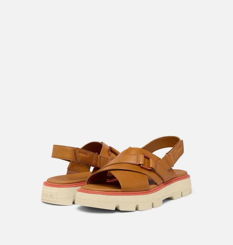 Women's REIN CB Crisscross Sandal, Color: Canyon Gold, Bleached Ceramic, image 9