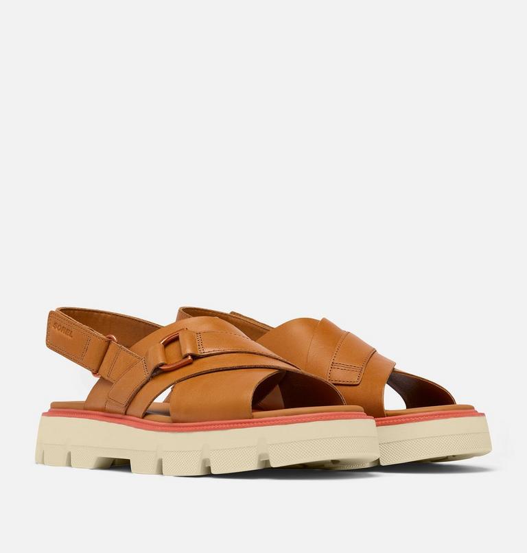 Women's REIN CB Crisscross Sandal, Color: Canyon Gold, Bleached Ceramic, image 2