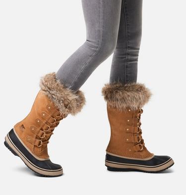 Women's JOAN OF ARCTIC Waterproof Snow Boots, Color: Camel Brown, Black, image 6