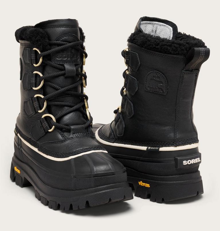 Women's CARIBOU HORIZON GTX Winter Boots, Color: Black, Honey White, image 9