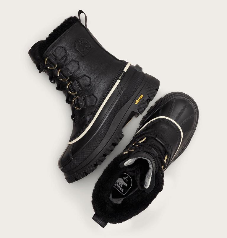 Women's CARIBOU HORIZON GTX Winter Boots, Color: Black, Honey White, image 4