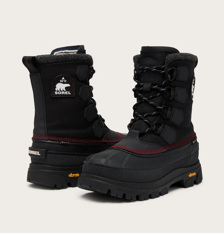 Men's CARIBOU HORIZON GTX Winter Boots, Color: Black, Bright Red, image 5