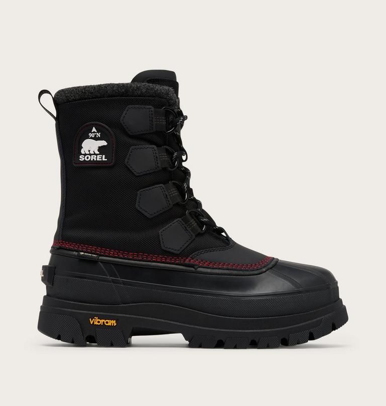 Men's CARIBOU HORIZON GTX Winter Boots, Color: Black, Bright Red, image 1
