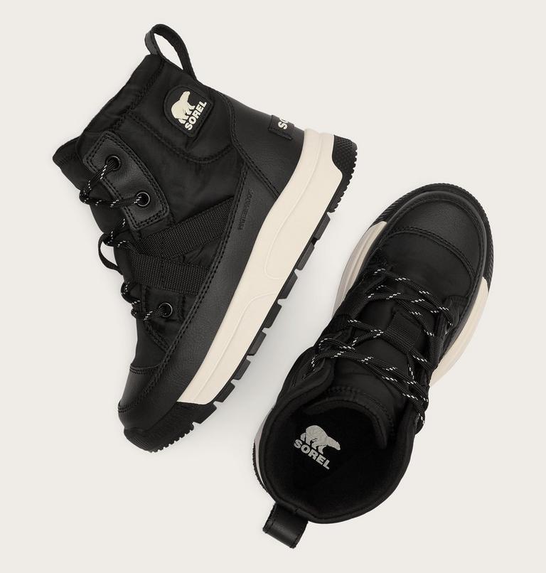 Youth WHITNEY III Waterproof Snow Boots, Color: Black, Sea Salt, image 4