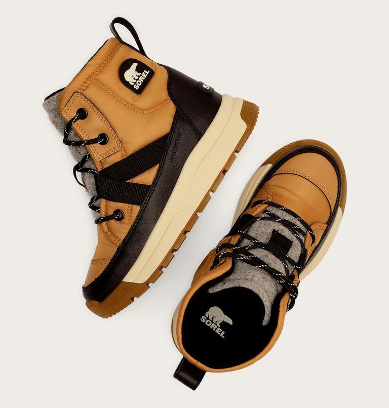 Youth WHITNEY III Waterproof Snow Boots, Color: Tawny Buff, Black, image 4