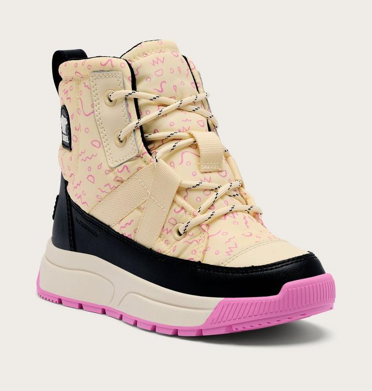 Youth WHITNEY III Waterproof Snow Boots, Color: Honey White, Black, image 6