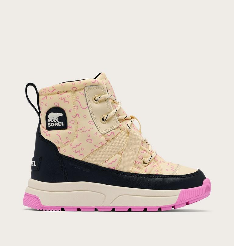Youth WHITNEY III Waterproof Snow Boots, Color: Honey White, Black, image 1