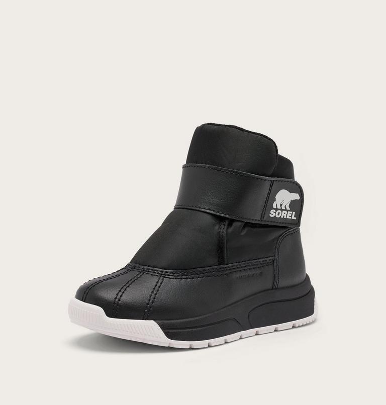 Children's WHITNEY III Strap Waterproof Snow Boots, Color: Black, Sea Salt, image 7