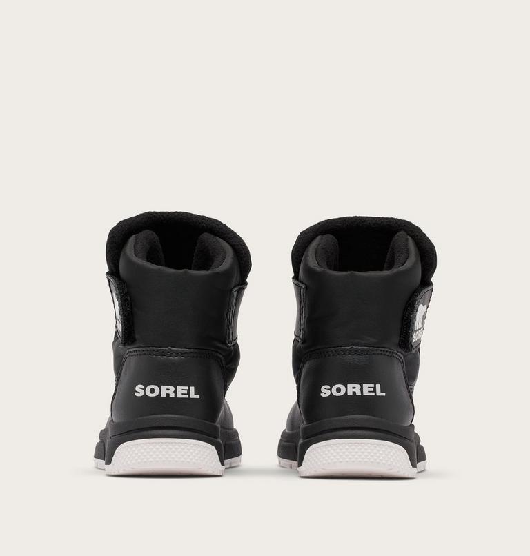 Children's WHITNEY III Strap Waterproof Snow Boots, Color: Black, Sea Salt, image 2