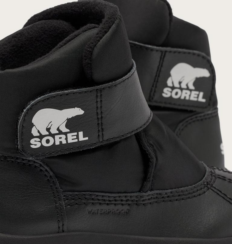 Children's WHITNEY III Strap Waterproof Snow Boots, Color: Black, Sea Salt, image 9