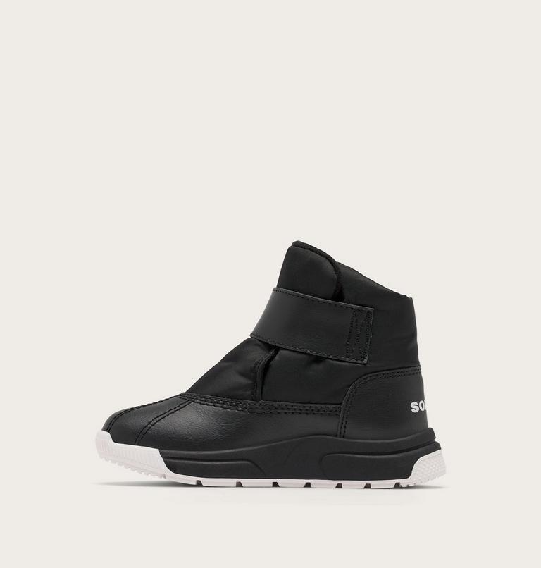 Children's WHITNEY III Strap Waterproof Snow Boots, Color: Black, Sea Salt, image 3