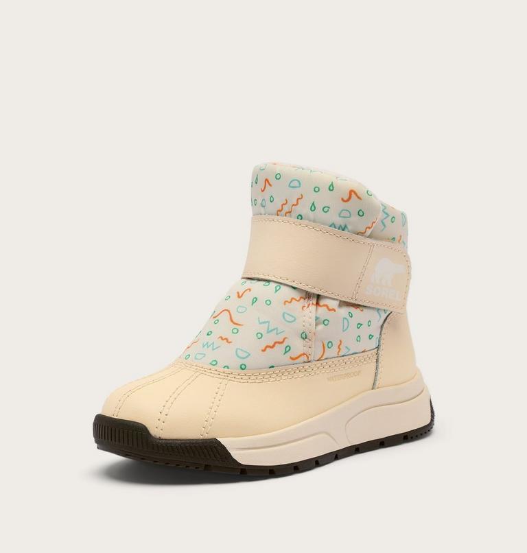 Children's WHITNEY III Strap Waterproof Snow Boots, Color: Snow, Honey White, image 7