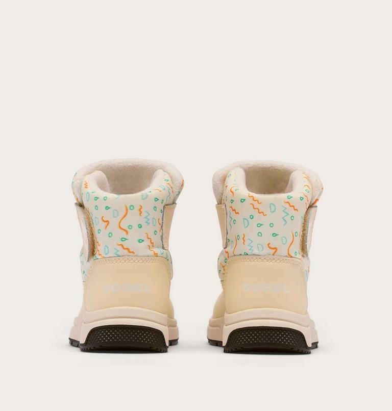 Children's WHITNEY III Strap Waterproof Snow Boots, Color: Snow, Honey White, image 2