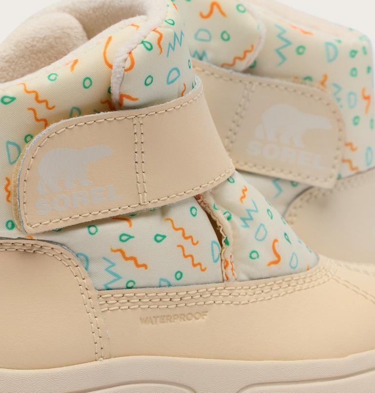 Children's WHITNEY III Strap Waterproof Snow Boots, Color: Snow, Honey White, image 9