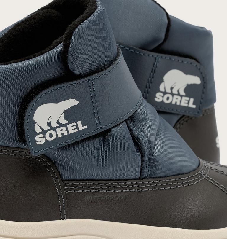 Children's WHITNEY III Strap Waterproof Snow Boots, Color: Uniform Blue, Jet, image 9