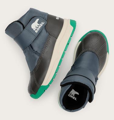 CHILDREN'S WHITNEY III STRAP MID Waterproof Boot, Color: Uniform Blue, Jet, image 4