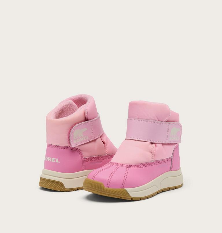 Children's WHITNEY III Strap Waterproof Snow Boots, Color: Pink Flare, Orchid, image 8