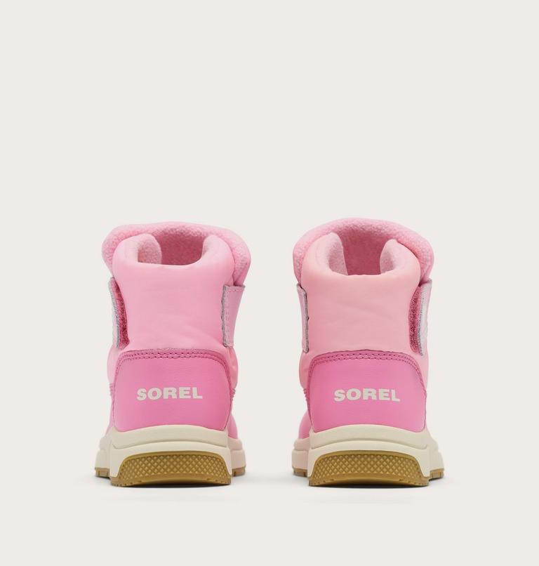 Children's WHITNEY III Strap Waterproof Snow Boots, Color: Pink Flare, Orchid, image 2