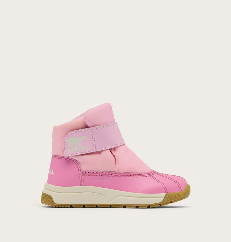 Children's WHITNEY III Strap Waterproof Snow Boots, Color: Pink Flare, Orchid, image 1