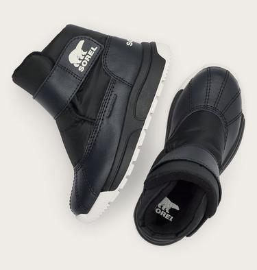 Toddler's WHITNEY III Strap Waterproof Snow Boots, Color: Black, Sea Salt, image 4