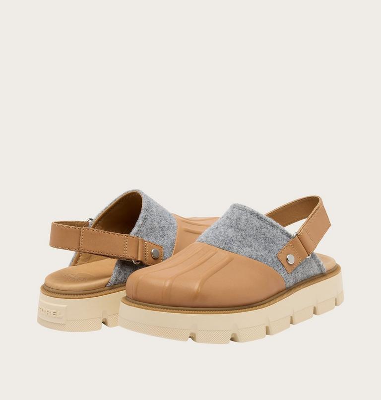 Women's REIN CB Slingback Clog, Color: Tawny Buff, Bleached Ceramic, image 8