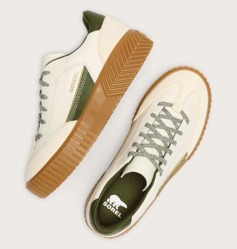 Women's ONA AVE T-Toe Sneaker, Color: Chalk, Utility Green, image 4