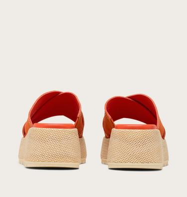 Sunpeak Platform Slide Women's Sandal, Color: Crimson Fire, Honey White, image 3