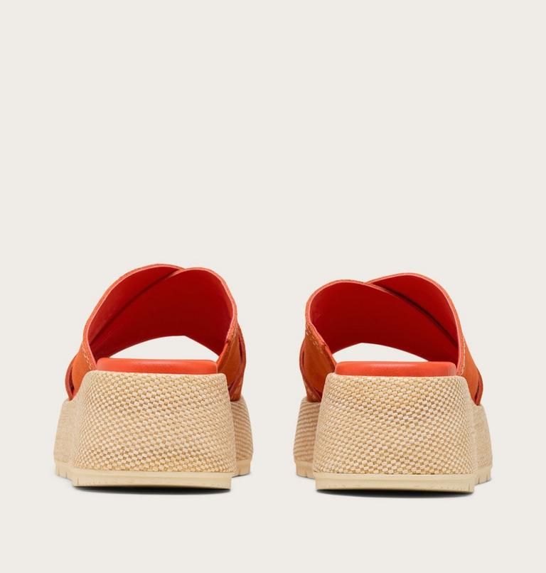 Sunpeak Platform Slide Women's Sandal, Color: Crimson Fire, Honey White, image 3
