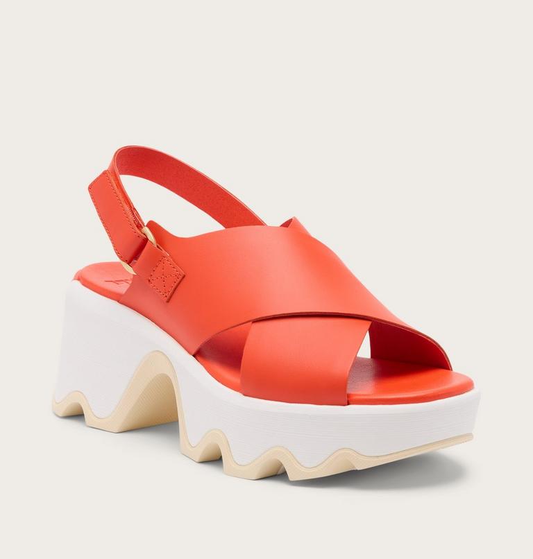 Kinetic Aura Slingback Women's Sandal, Color: Crimson Fire, Honey White, image 7