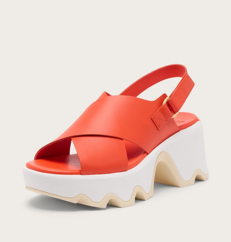 Kinetic Aura Slingback Women's Sandal, Color: Crimson Fire, Honey White, image 8