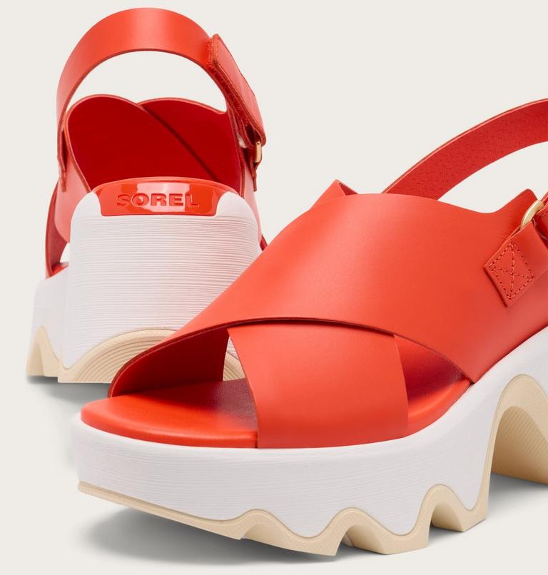 Kinetic Aura Slingback Women's Sandal, Color: Crimson Fire, Honey White, image 5