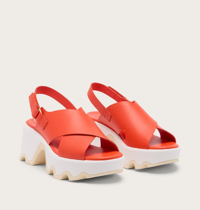 Kinetic Aura Slingback Women's Sandal, Color: Crimson Fire, Honey White, image 2