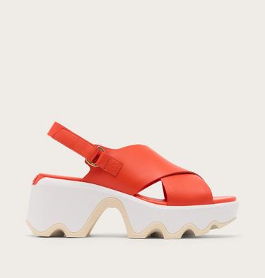 Kinetic Aura Slingback Women's Sandal, Color: Crimson Fire, Honey White, image 1