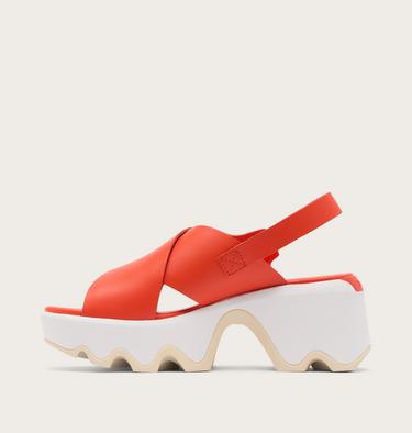 Kinetic Aura Slingback Women's Sandal, Color: Crimson Fire, Honey White, image 4
