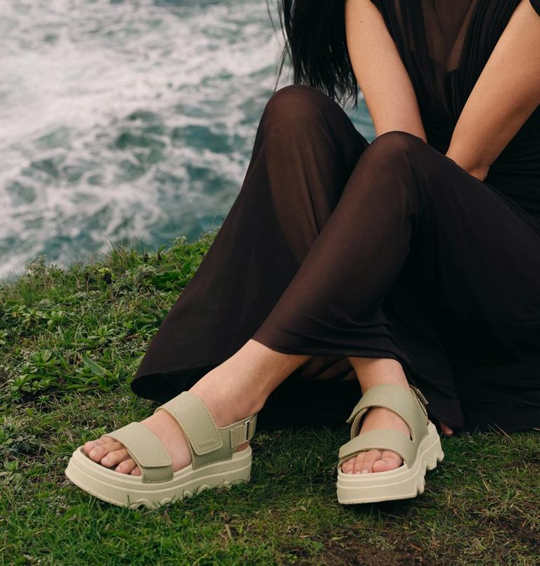 Women's KINETIC Sunchase Printed Ankle Strap Platform Sandal, Color: Dusty Twill, Light Aloe, image 12