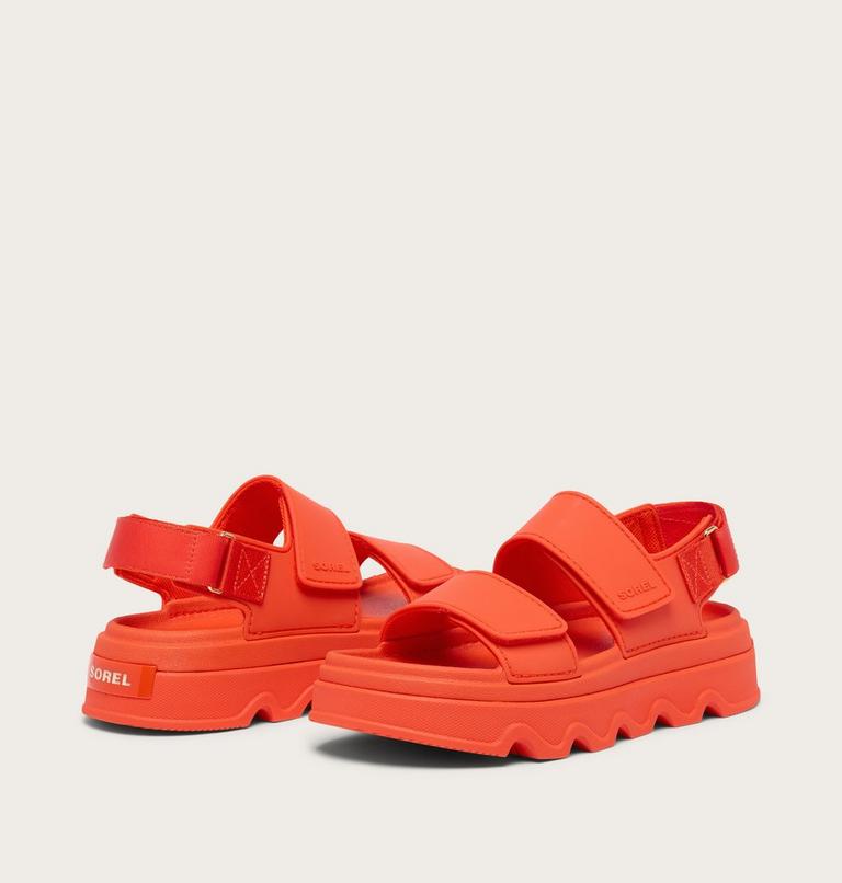 Sandale imprim&eacute;e &agrave; Plateforme KINETIC Sunchase Femme, Color: Crimson Fire, Sea Salt, image 9