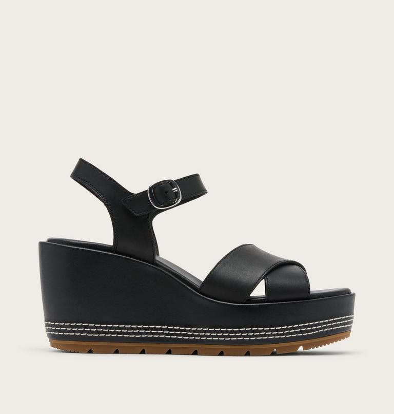 Sunpeak Wedge Ankle Strap Women's Sandal, Color: Black, Gum 2, image 1