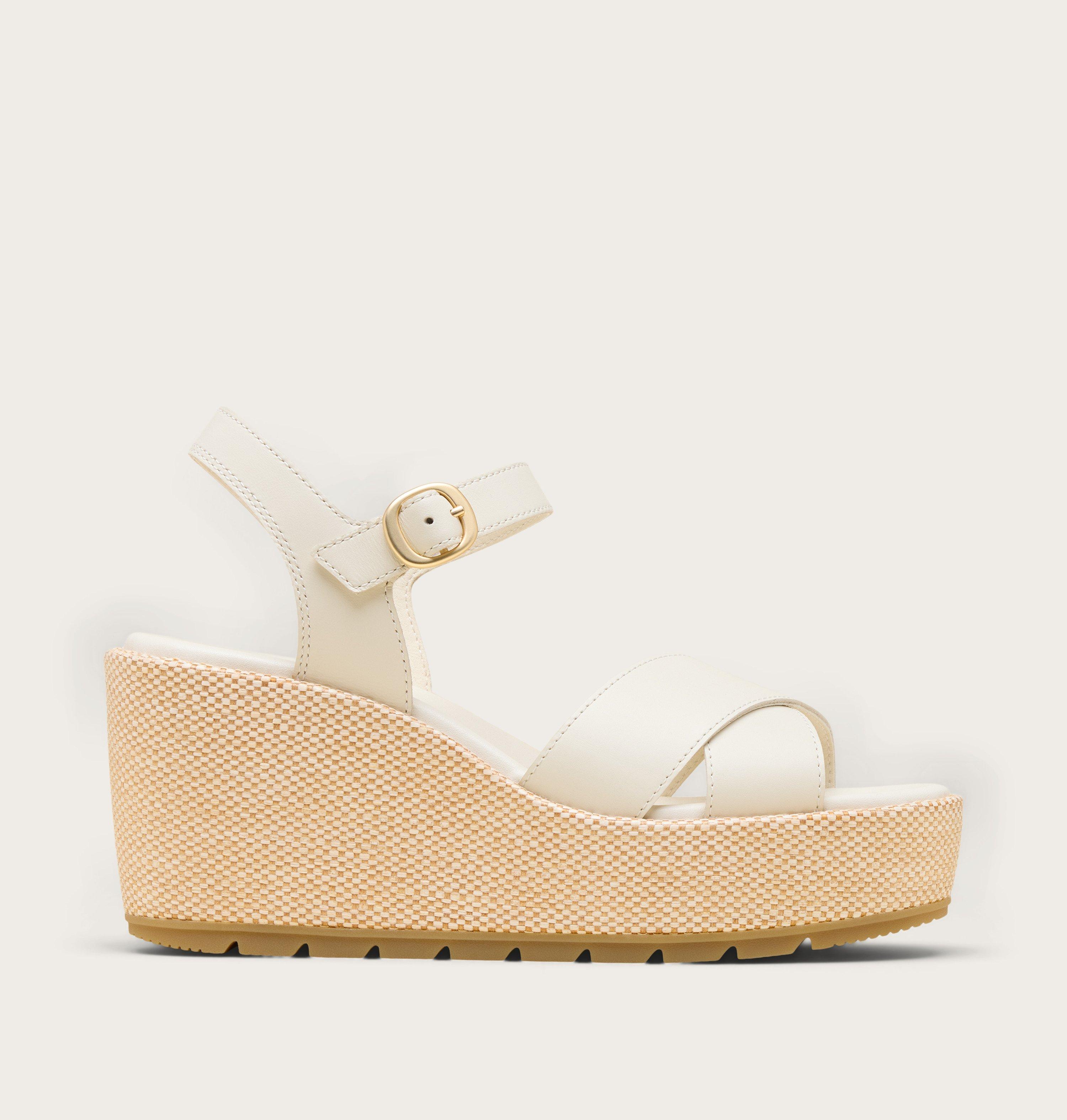 Sorel Women's Sunpeak Wedge Heel Ankle-Strap Sandals - Chalk/Gum