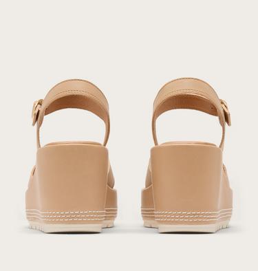 Sunpeak Wedge Ankle Strap Women's Sandal, Color: Honest Beige, Chalk, image 3