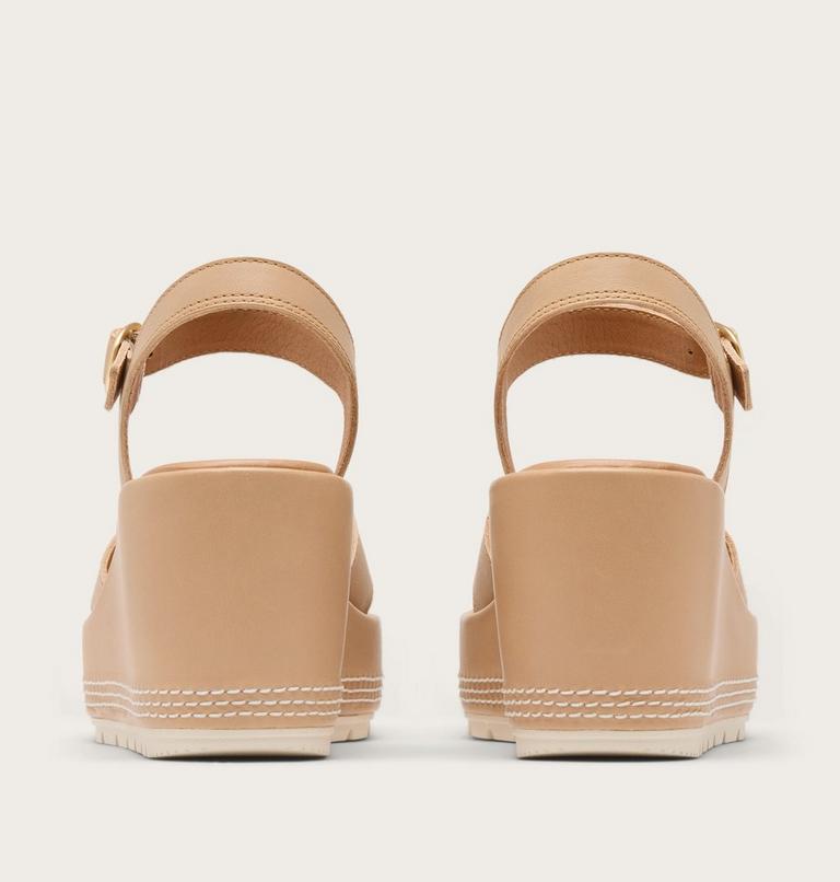 Sunpeak Wedge Ankle Strap Women's Sandal, Color: Honest Beige, Chalk, image 3