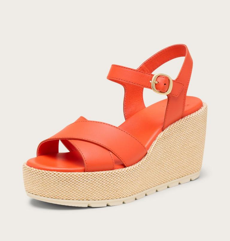 Sunpeak Wedge Ankle Strap Sandales Pour Femme, Color: Crimson Fire, Chalk, image 8