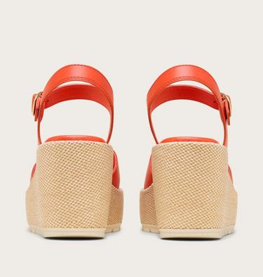 Sunpeak Wedge Ankle Strap Sandales Pour Femme, Color: Crimson Fire, Chalk, image 15