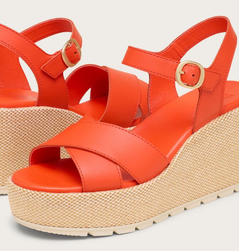 Sunpeak Wedge Ankle Strap Sandales Pour Femme, Color: Crimson Fire, Chalk, image 5