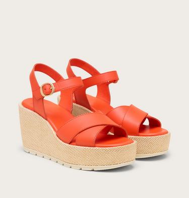 Sunpeak Wedge Ankle Strap Sandales Pour Femme, Color: Crimson Fire, Chalk, image 14