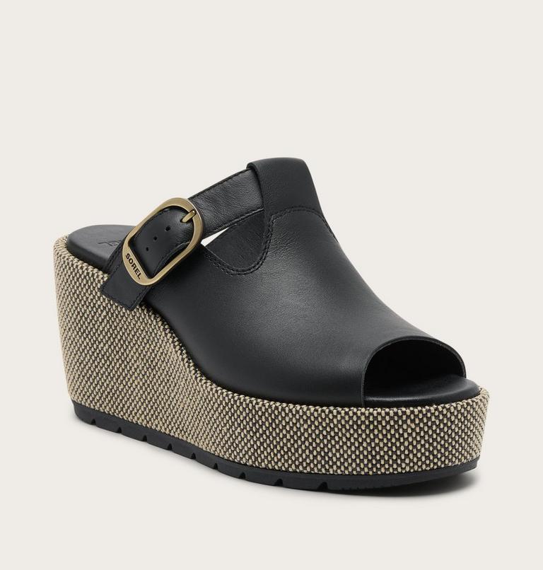 Sunpeak Wedge Slide Women's Sandal, Color: Black, Natural, image 7