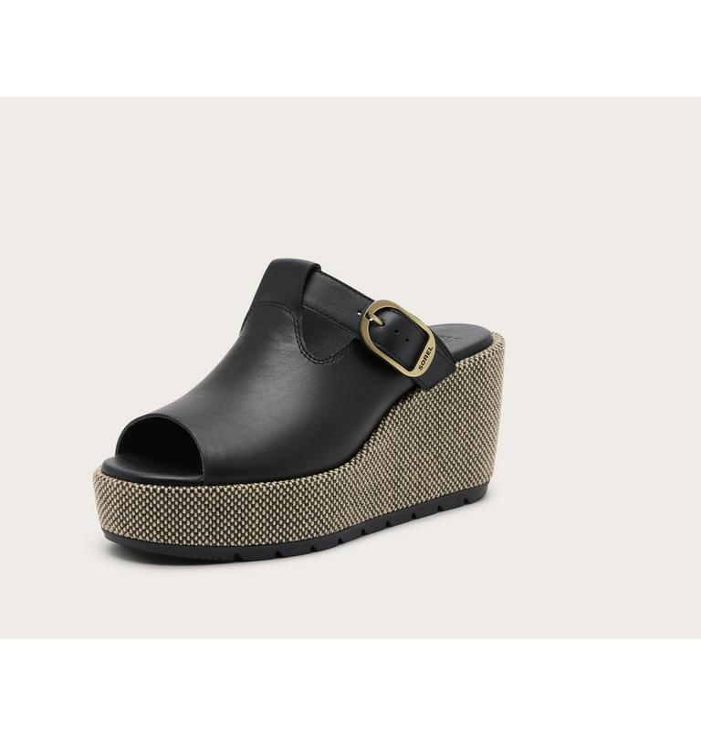 Sunpeak Wedge Slide Women's Sandal, Color: Black, Natural, image 8