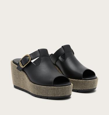 Sunpeak Wedge Slide Women's Sandal, Color: Black, Natural, image 2