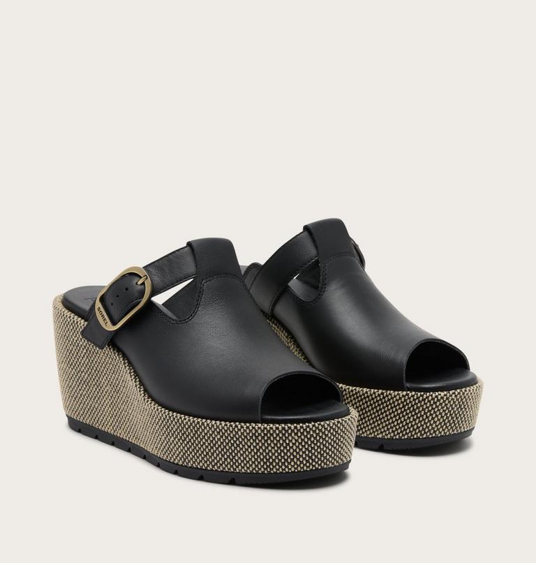 Sunpeak Wedge Slide Women's Sandal, Color: Black, Natural, image 2