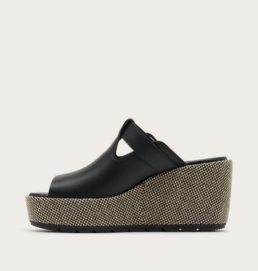 Sunpeak Wedge Slide Women's Sandal, Color: Black, Natural, image 4